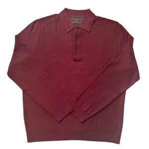 Jos A Bank Textured Long Sleeve Polo Sweater Reserved Collection